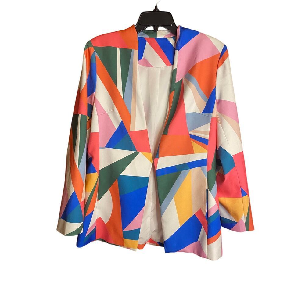 Bright Geometric Girl Boss Multicolor Blazer Large